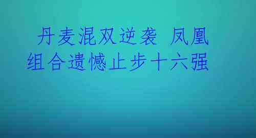  丹麦混双逆袭 凤凰组合遗憾止步十六强 