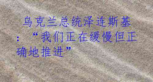 乌克兰总统泽连斯基:“我们正在缓慢但正确地推进”