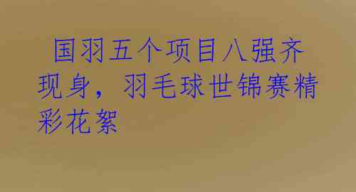  国羽五个项目八强齐现身，羽毛球世锦赛精彩花絮 