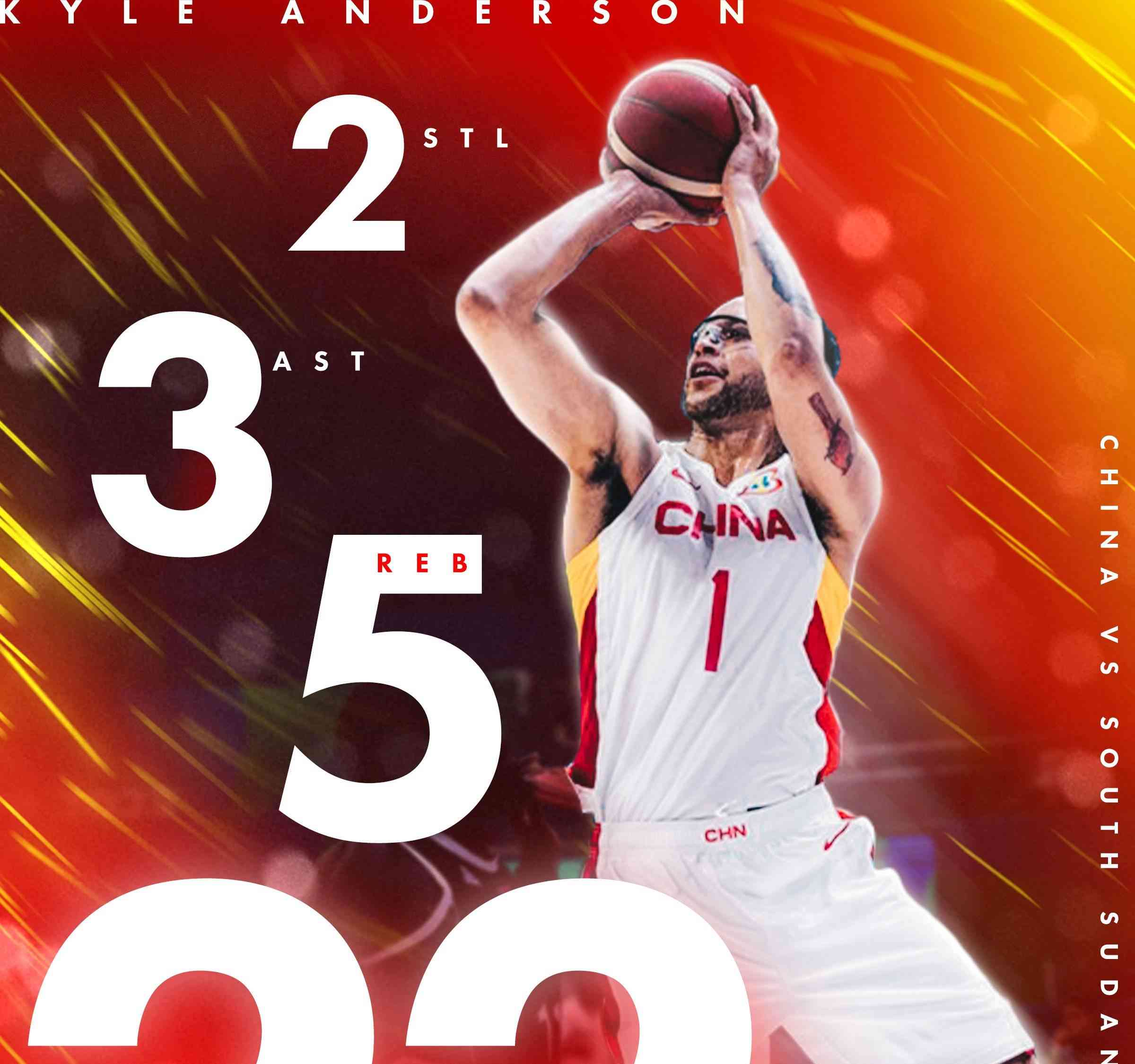 中国男篮归化球员李凯尔找回状态,战南苏丹拿下22分