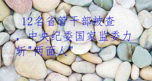 12名省管干部被查,中央纪委国家监委力斩"两面人"