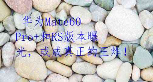  华为Mate60 Pro+和RS版本曝光，或成真正的王炸！