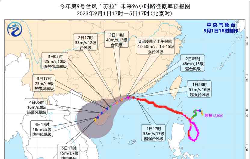  台风“苏拉”将于9月2日擦过广东台山 别让风暴侵入你的心 