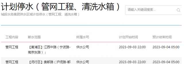  上海9月3日多路段计划停水，居民提前蓄水备战 