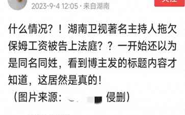 何炅被曝拖欠保姆工资,著名主持人名誉受损