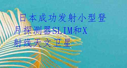  日本成功发射小型登月探测器SLIM和X射线天文卫星 