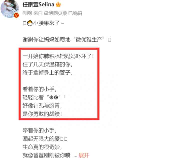  SHE Selina喜迎新生命，41岁生子娃娃“小腰果”健康成长！ 