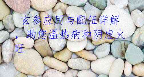 玄参应用与配伍详解,助您温热病和阴虚火旺