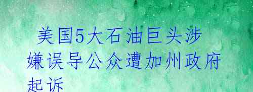 美国5大石油巨头涉嫌误导公众遭加州政府起诉