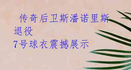 传奇后卫斯潘诺里斯退役 7号球衣震撼展示