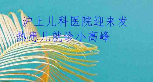 沪上儿科医院迎来发热患儿就诊小高峰