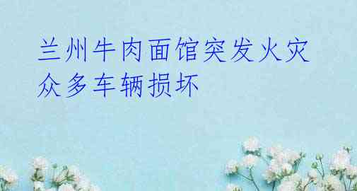 兰州牛肉面馆突发火灾 众多车辆损坏