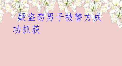 疑盗窃男子被警方成功抓获