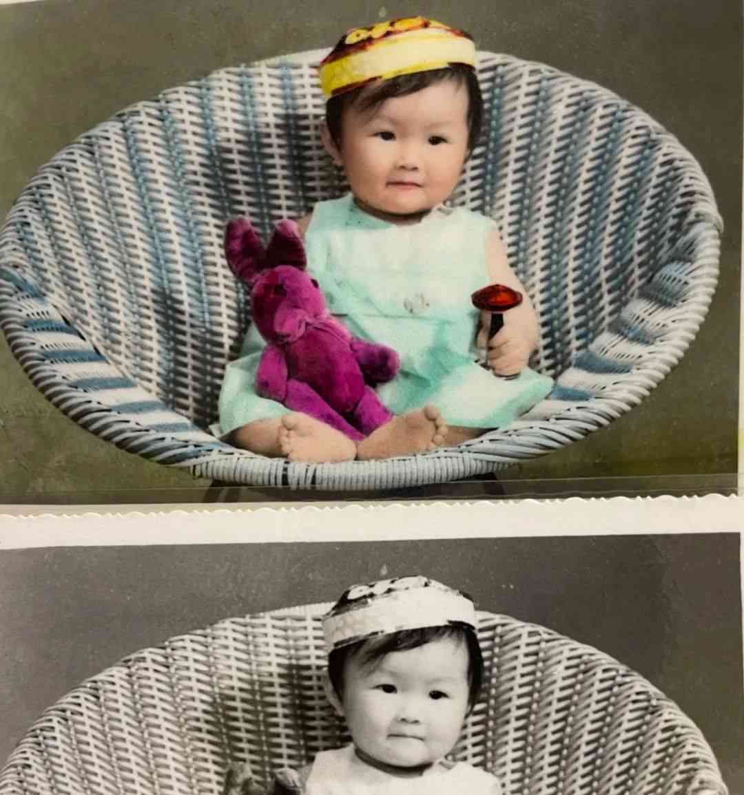 外婆手绘彩色照片,为黑白照片添上色彩回忆