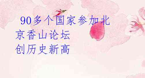 90多个国家参加北京香山论坛 创历史新高