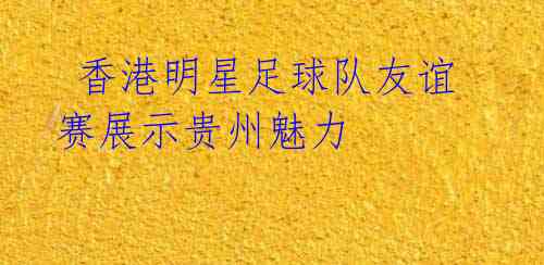 香港明星足球队友谊赛展示贵州魅力