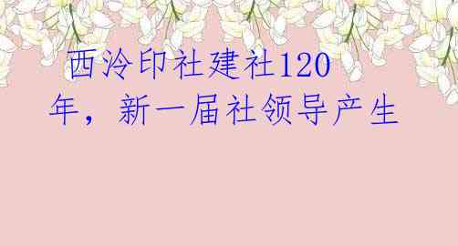  西泠印社建社120年，新一届社领导产生