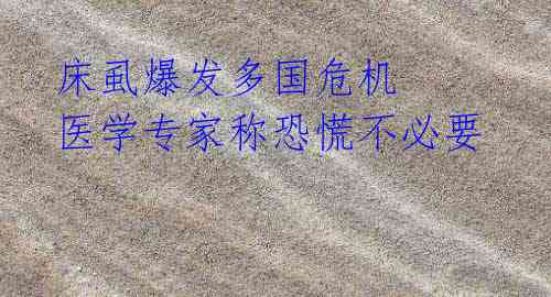 床虱爆发多国危机 医学专家称恐慌不必要