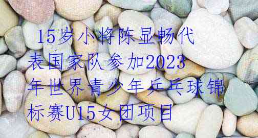 15岁小将陈显畅代表国家队参加2023年世界青少年乒乓球锦标赛U15女团项目