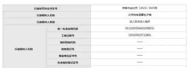 北京包子铺卖豆腐脑超范围被罚1.5万