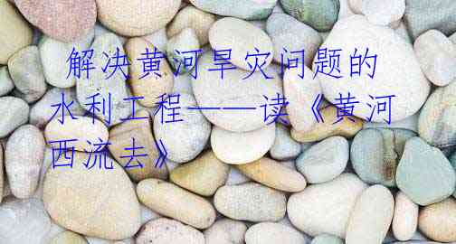 解决黄河旱灾问题的水利工程——读《黄河西流去》