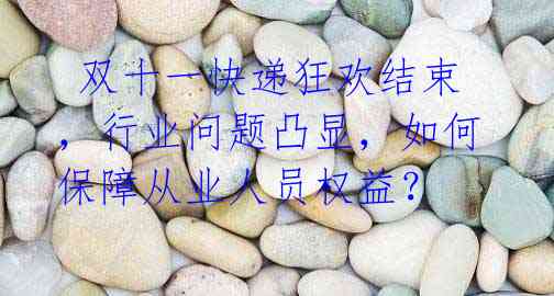 双十一快递狂欢结束,行业问题凸显,如何保障从业人员权益?