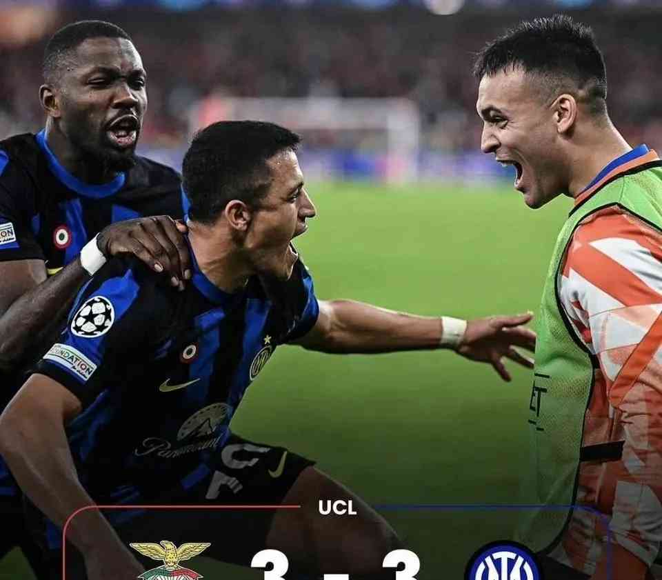 马里奥帽子戏法,本菲卡主场3-0击败国际米兰