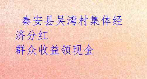 秦安县吴湾村集体经济分红 群众收益领现金