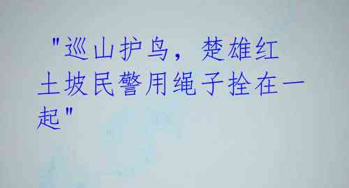 "巡山护鸟,楚雄红土坡民警用绳子拴在一起"