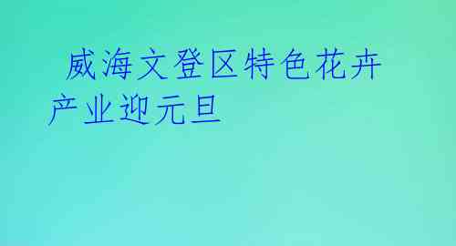 威海文登区特色花卉产业迎元旦