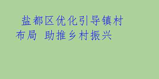 盐都区优化引导镇村布局 助推乡村振兴