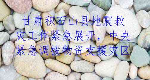 甘肃积石山县地震救灾工作紧急展开,中央紧急调拨物资支援灾区