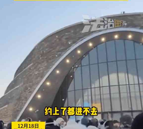 哈尔滨冰雪大世界开园迎万人涌入,游客排队数小时仍未玩上项目,集体喊起退票