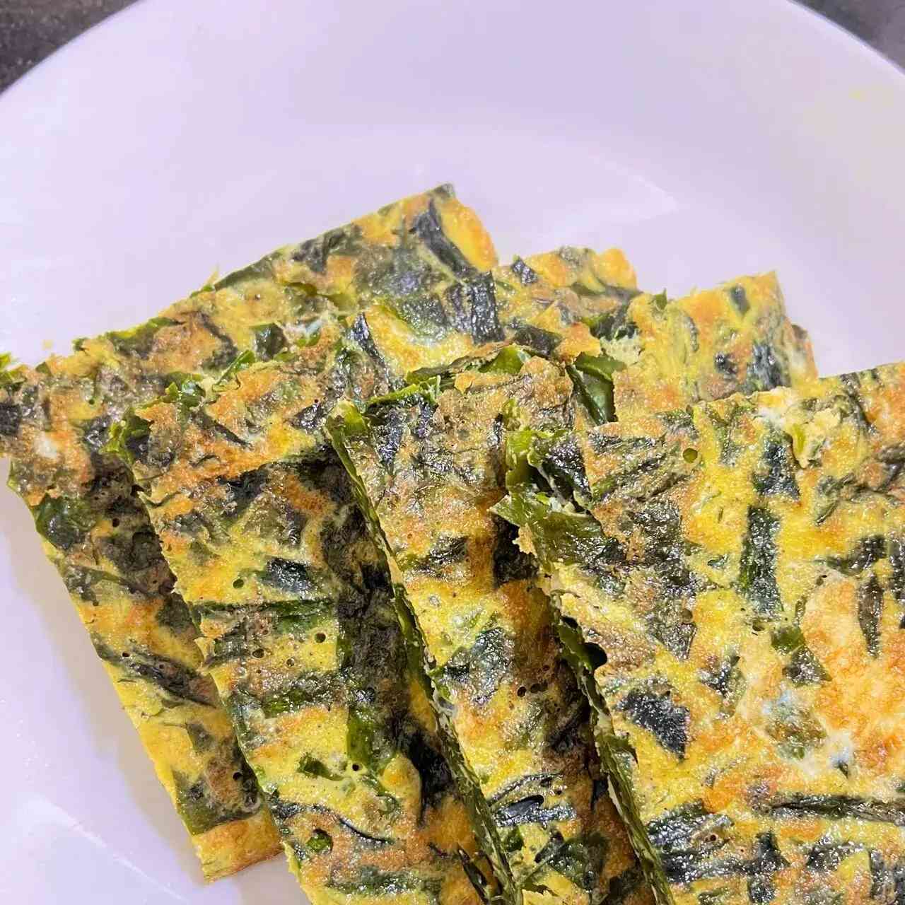  寒冬中独特美食，冷水裙带菜鸡蛋饼来袭！