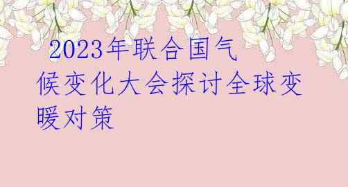 2023年联合国气候变化大会探讨全球变暖对策