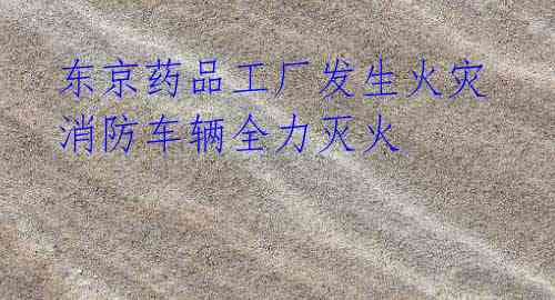 东京药品工厂发生火灾 消防车辆全力灭火