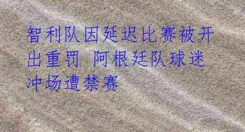 智利队因延迟比赛被开出重罚 阿根廷队球迷冲场遭禁赛