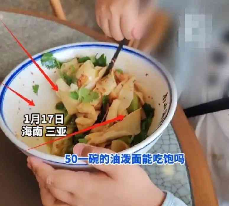  三亚天价油泼面引网友围观 